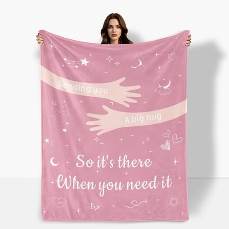 Heart Love Couple Gift Pink Star Hug Theme Fleece Blanket Sofa Bed Travel Camping Polyester Throw Shipped From USA Soft Warm Comfortable Flannel Blanket Ideal For Family Friends Gift