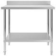 thumbnail image 2 of vidaXL Kitchen Work Table with Backsplash 100x60x93 cm Stainless Steel, 2 of 5