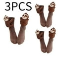thumbnail image 2 of 3PCS 3D Knit Sloth Socks, Funny Novelty Christmas Floor Socks, Cute Hand Crochet Knit Sock, 2 of 7