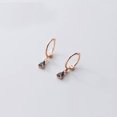 thumbnail image 4 of K-KED REAL GENUINE 925 STERLING Solid SILVER HOOP SLEEPER EARRINGS Crystal Drop-Silver, 4 of 6