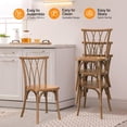 thumbnail image 5 of PEXMOR Plastic Dining Chairs Set of 2, Stackable Patio Waterproof Chairs with Wicker Back,400 lbs Heavy Duty, Indoors & Outdoors, Brown, 5 of 16