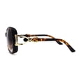 thumbnail image 4 of Womens Jewel Buckle Ribbon Hinge Butterfly Designer Sunglasses Tortoise Brown, 4 of 4