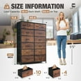 thumbnail image 2 of CAPHAUS Drawer Storage Tower w/ 14 Fabric Bins, Office Drawer, Sorting Unit, Chest of Drawers, Organizer w/ P2 Board Top & Fabric Bins, Organizer Unit for Multi-purpose, Hallway, Office, Rustic Oak, 2 of 9