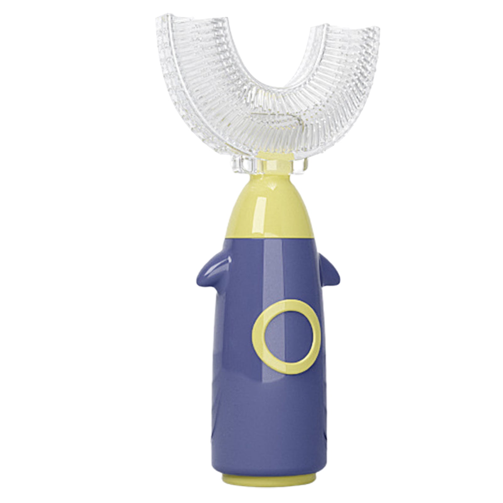 Opolski Food Grade Children Toothbrush Food Grade Rocket Shape Silicone Manual Ultra-light Oral Care U-shaped Kids Toothbrush for Home