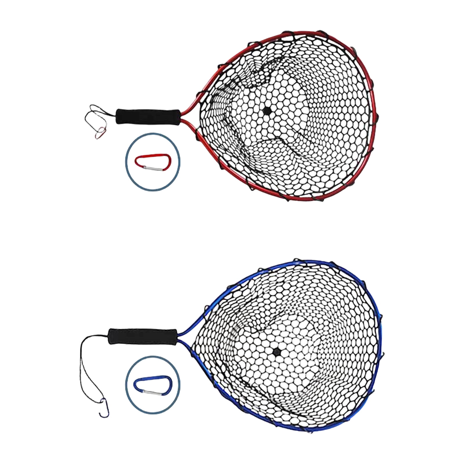 Fishing Landing Net Portable Fishing Net with Comfortable Grip Handle Freshwater Saltwater Fishing Tackle Tool for Adult