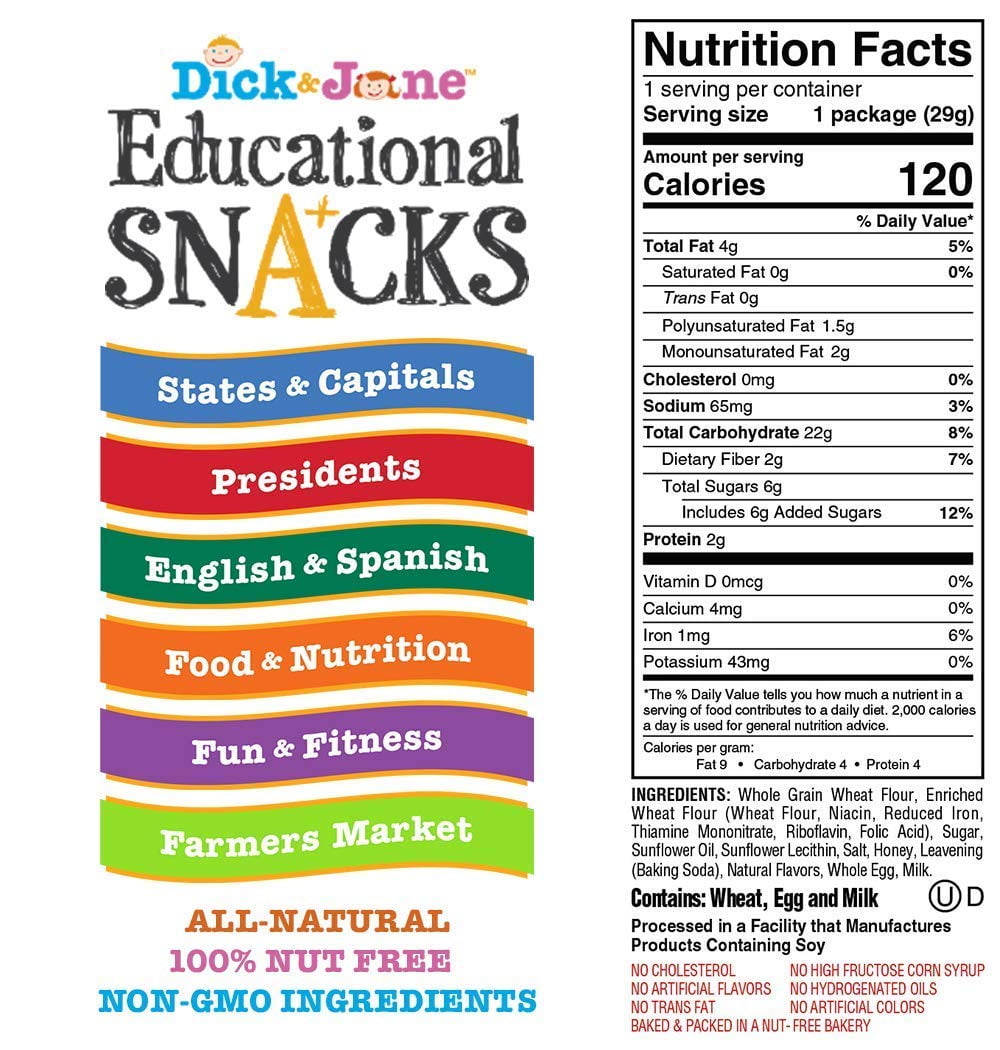 Dick & Jane Food & Nutrition Educational Snack Crackers, 1 Ounces, 120 Per Case