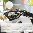 thumbnail image 3 of Gorgeous Flowers Duvet Cover Set, White Gold Floral Botanicals Black Soft Duvet Cover Queen Size Bedding Set 4 Pieces, 1 Quiltcover and 2 Pillowcases with Zipper, 1 Bed Sheet for All Seasons, 3 of 9