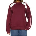 thumbnail image 1 of Penkiiy Chandails en Molleton pour Femmes Col Rond Manches Longues Coupe Ample Mode 2024 m Rouge, 1 of 7