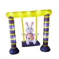 thumbnail image 3 of Columpio inflable de conejo de Pascua, grande, con luces LED brillantes, , decoración para exteriores, jardín, festival, fiesta, césped,, 3 of 8