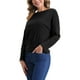 thumbnail image 4 of INSPIRAR CHIC Blusas de Punto de Manga Larga para Mujer, Top Suelto de Hombro Caído, Camiseta XL Negra, 4 of 5