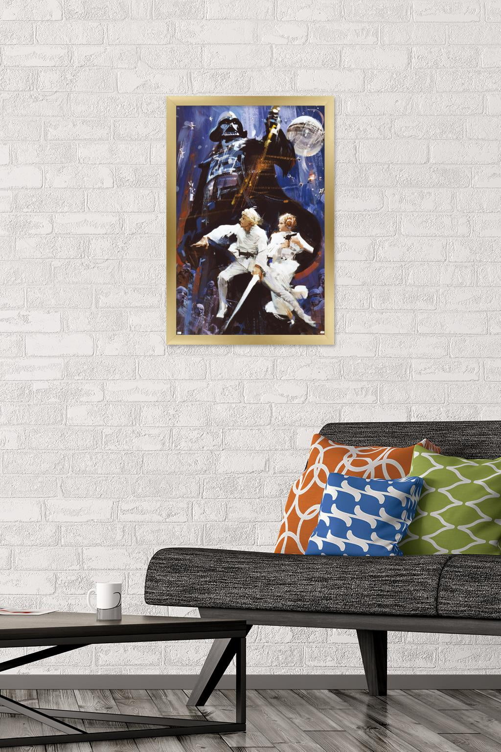 Star Wars: A New Hope - Illustrated One Sheet Wall Poster, 14.725" x 22.375" Framed