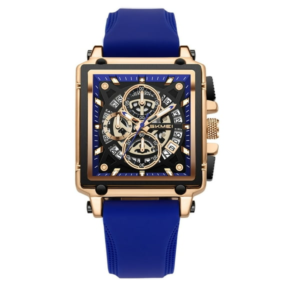 SKMEI Square Watches for Men Chronograph Fashion Business Quartz Watch Luminous Waterproof Casual Wrist Watches Auto Date