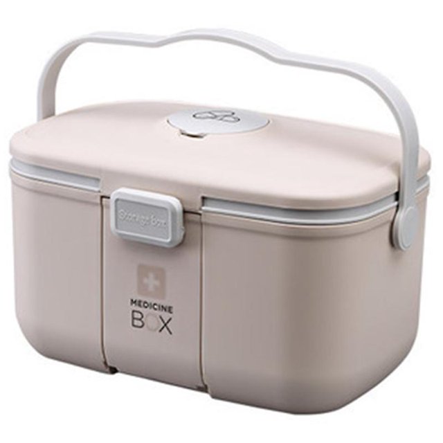 Kit organizador de caja de medicamentos, caja de almacenamiento de plástico para el hogar, kit portátil, gabinete, kit de emergencia familiar, caja 2