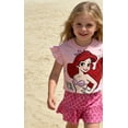 thumbnail image 4 of Disney Princess Girls Ariel Graphic Crop Tee and Mermaid Dress-Style Shorts Summer Pink Outfit Set Baby Toddlers 2T, 4 of 11
