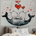 thumbnail image 2 of Orinice Whales Hearts Boop Tapestry Wall Hanging Unique Style for Home Wall Decor Art Living Room Bedroom Apartment Farmhouse Dorm 60x50inch, 2 of 6