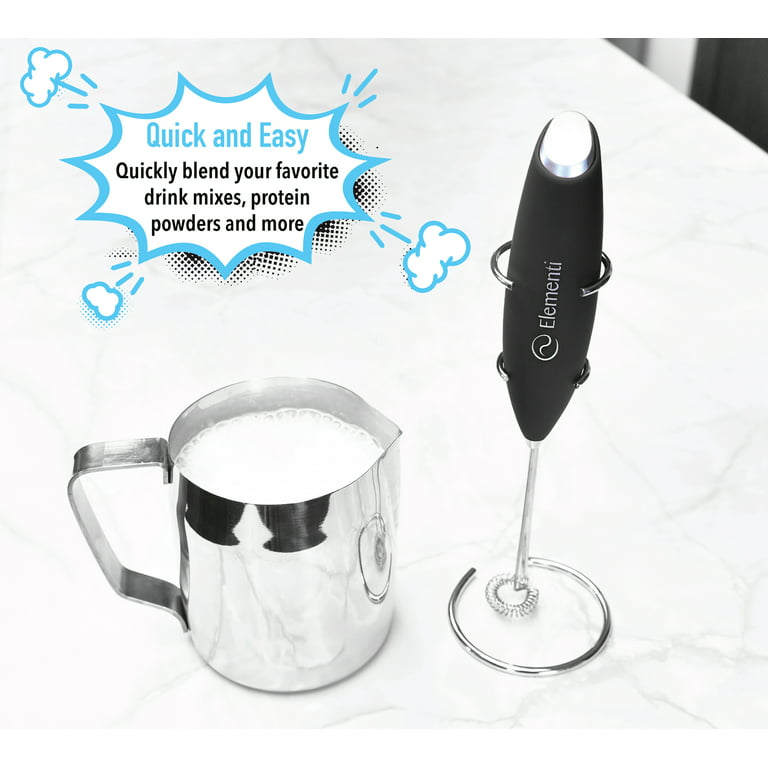 Elementi Electric Milk Frother Handheld - Drink Mixer - Electric Whisk - Handheld Mixer (Mint Green)