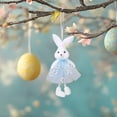 thumbnail image 4 of Yhmxh Easter Bunny Figurines, 6inch Pastel Color Bunny Hanging Ornaments for Easter Decoration Tabletop Centerpieces Holiday Home Decor Spring Tea Party Baby Shower Supplies, 4 of 6