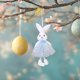 thumbnail image 4 of Adorno colgante de árbol de conejo de Pascua - Decoración suave para colgar en casa, coche o llavero - Decoraciones navideñas festivas, 4 of 8