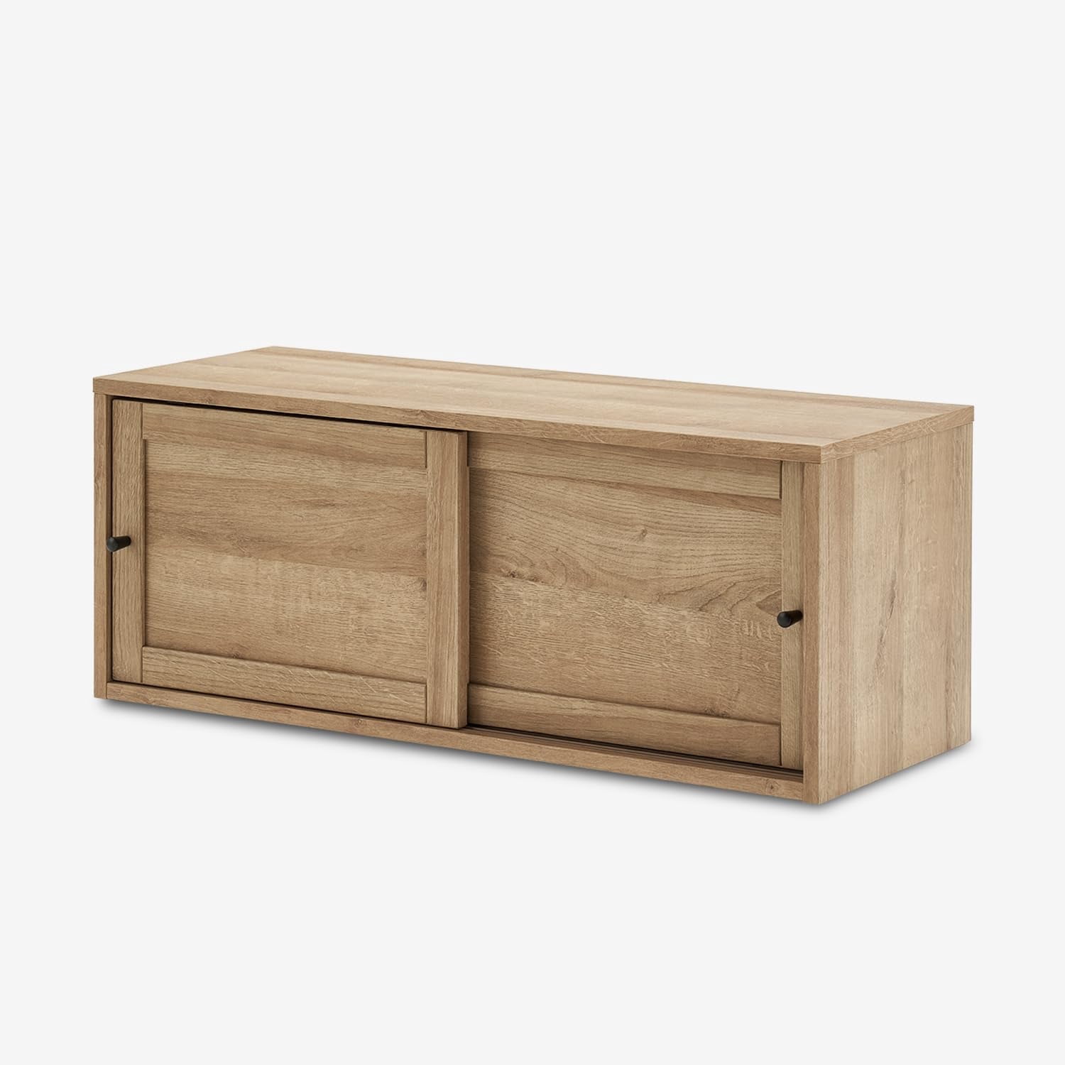 Mopio Lauren 31" Floating TV Stand, Wall-Mounted Media Console with Storage, Modern Farmhouse Entertainment Center, Oak