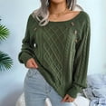 thumbnail image 5 of Women'S Casual Leopard Print Knitted Pullover Sweaters Long Sleeve Crew Neck Jumper Tops  Green S, 5 of 7