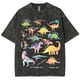 thumbnail image 2 of Camiseta de mujer con estampado de dinosaurio de dibujos animados en color, holgada, holgada, de gran tamaño, de color liso, de manga corta, estilo retro americano, informal, a la moda, 2024, 2 of 4