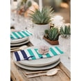 thumbnail image 5 of Anchor Turquoise Cloth Napkins Set of 6 Reusable Dinner Napkins, Modern Navy Blue White Striped Nautical Cocktail Napkin Washable Table Napkins for Wedding/Holiday Party/Baby Shower 20"x20", 5 of 7