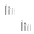 thumbnail image 4 of Injueey Palillo de de acero inoxidable 304 para viajes al aire libre, palillo de limpieza de dientes, barbacoa desmontable, tenedor de fruta para 5PCS 2piezas Injueey CBP259788, 4 of 6