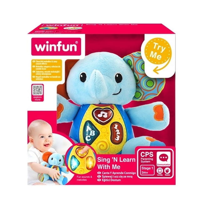 Peluche para Bebés Winfun Elefante con Luces y Sonidos