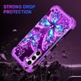 thumbnail image 3 of Casetego for Samsung Galaxy S23 Plus Case,Glow in The Dark Three Layer Heavy Duty Shockproof Hard Plastic Bumper +Soft Silicone Rubber Protective 6.6 inch Case,Dark Purple, 3 of 8