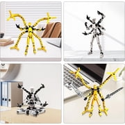 T13 3D Action Figure Set (Assembly Completed) 2 Pcs, 3D Printed Multi-Jointed, Titan 13 Action Figures, Multi-Articular Lucky Mobile Robot Nova,Desktop Decorations for Game Lovers Toys (Sliver Gold)
