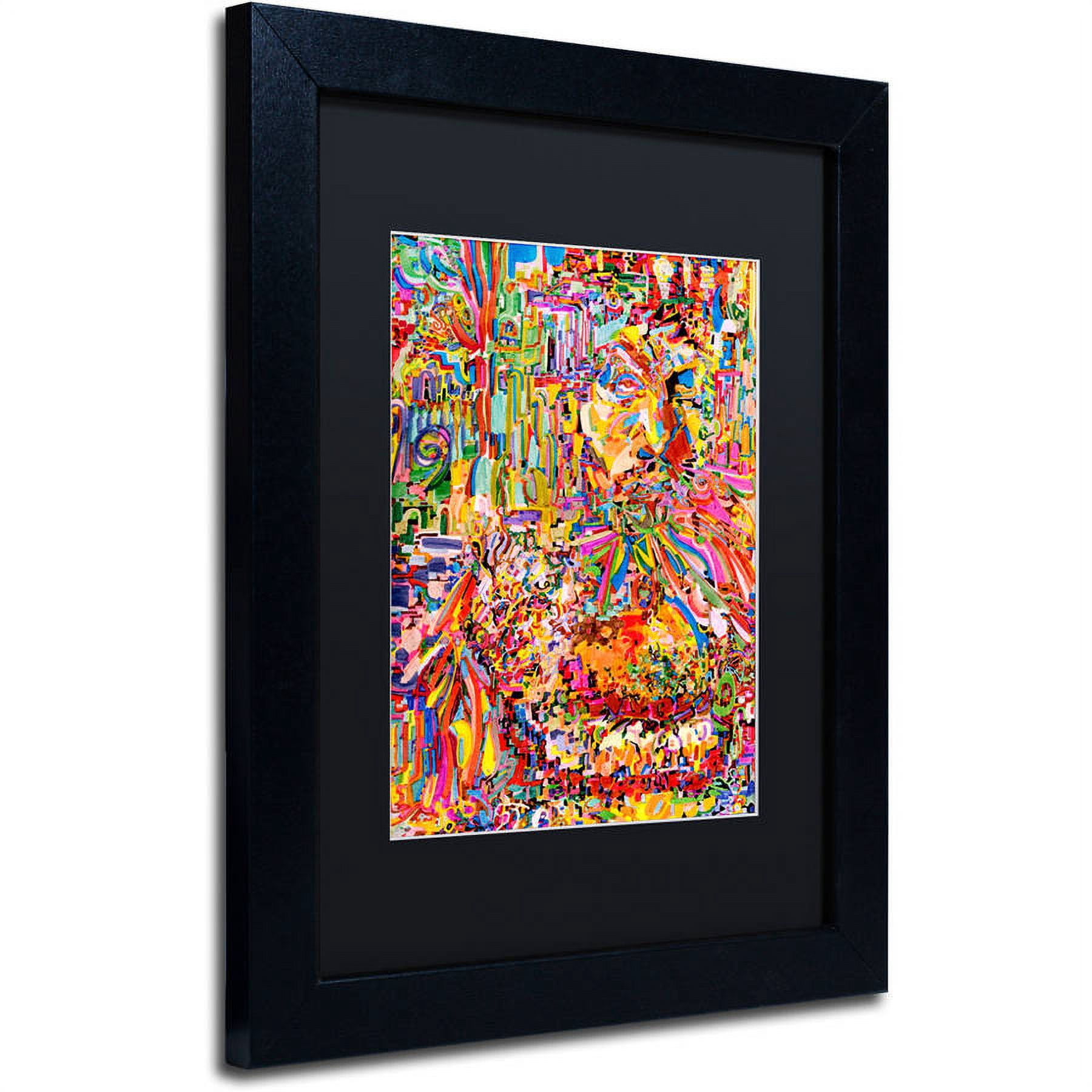 Trademark Fine Art "A Robot Imagines A Hamburger" Canvas Art by Josh Byer, Black Matte, Black Frame