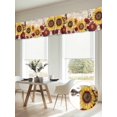 thumbnail image 6 of 2 Panels Sunflower Farmhouse Valance for Windows, Spring Summer Retro Butterfly Flowers Light Filtering Kitchen Curtains, Rod Pocket Window Treatment Curtain Valances for Living Room Bedroom, 42"x12", 6 of 9