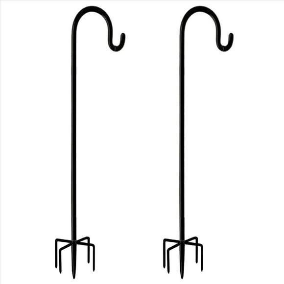 2pcs 48inch Outdoor Shepherd'S Hook, Heavy Duty Bird Feeder Post for Hanging Lanterns, Bird Feeders with 5-Foot Base