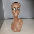 thumbnail image 3 of Female Head Model Manikin Mannequin Wig Scarf Glasses Hat Cap Display Stand Black with Clamp Stand, 3 of 3