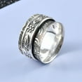 thumbnail image 3 of Fidget Anxiety Ring for Women 925 Sterling Silver Spinning Spinner Rings for Men Oxidized Concave Boho Vintage Jewelry Band Meditation Stress Relief Women Size 7 Birthday Christmas Gifts, 3 of 10