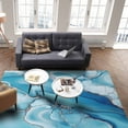 thumbnail image 3 of Area Rugs Indoor Non-Slip Rectangle Rug 4x6 Ft Marble Texture Blue Green Sliver Modern Abstract Rug Rubber Backing Floor Mats Non Shedding Home Decor Carpet for Entryway Living Room, 3 of 8