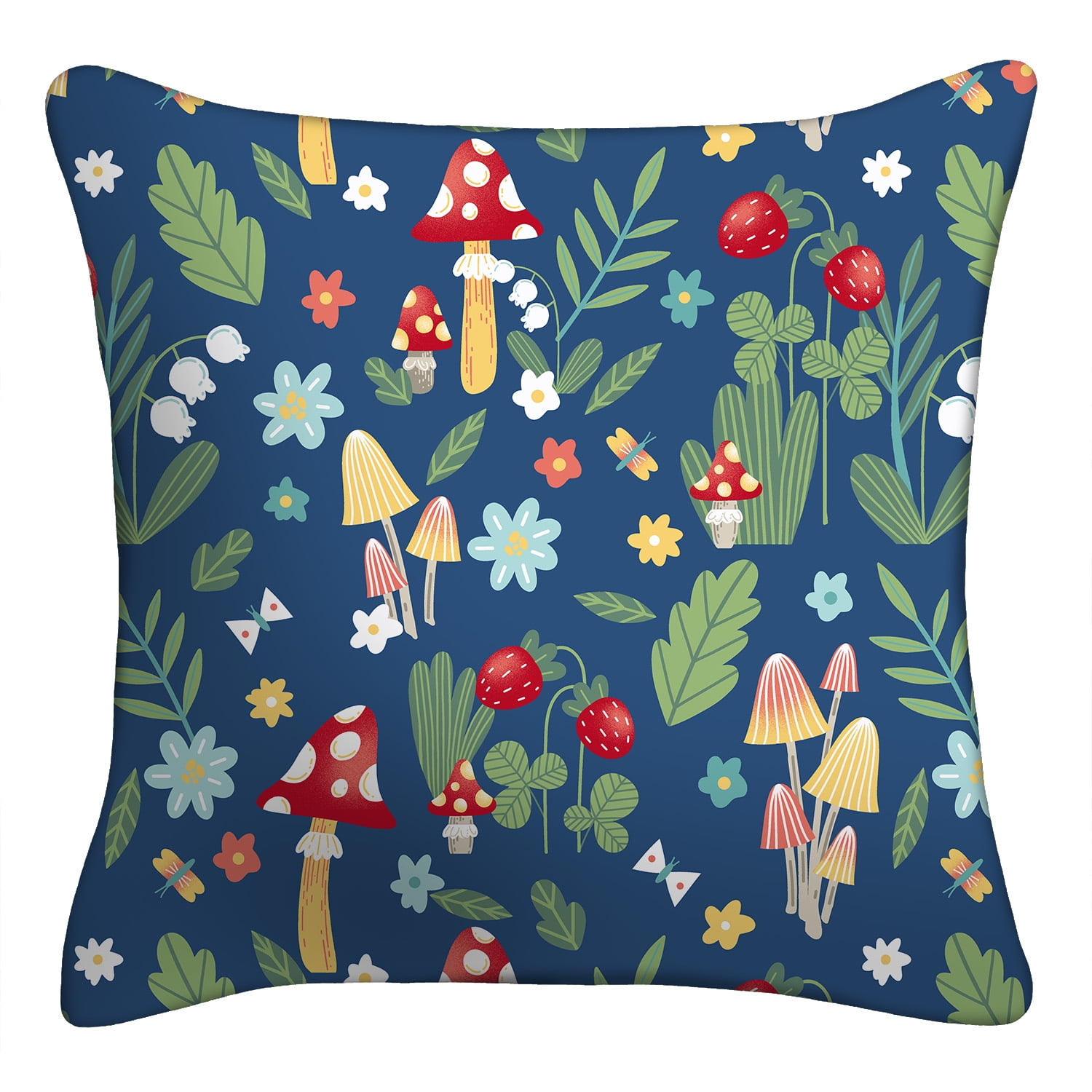 Mainstays 16" x 16" Gnomaste Decorative Outdoor Throw Pillow, Blue/Multi