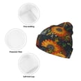 thumbnail image 3 of Lsque Sunflowers Pattern Knitted Beanie, Unisex Winter Hat, Knit Hat Winter Beanies Thick Fisherman Beanies Cuffed Plain Skull Caps, 3 of 6