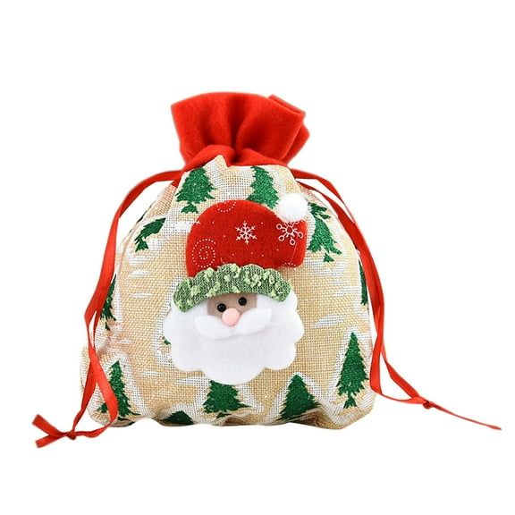 Clearance Under $5 christmas decor shop, Hwkond Christmas Gift Bag Santa Claus ,Christmas Gift Bags, Linen Christmas Candy Bags, Tote Bags, Santa Claus Gift Bags christmas decorations indoor