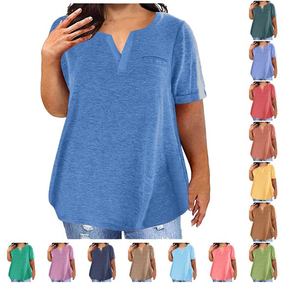 LiuXxxx Women's Tee Shirt Soft Cotton Blend Relaxed Fit Dark Blue XL