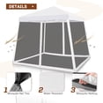 thumbnail image 5 of INTER HUT 10x10 Pop up Canopy Tent with Mesh Netting, Slant Leg Instant Screened House Gazebo, White, 5 of 7