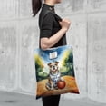 thumbnail image 4 of Happy Father's Day Bulldog Playing Basketball with Best Dad Jersey All Over Print 3D Canvas Tote Bag Dog Lover Gifts Idea Reusable Handbag - 13006, 4 of 5