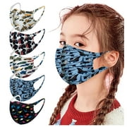 Oxodoi 5 Pack Kids Cloth Face Mask Printed Dust Mask Reusable Washable for Boys Girls