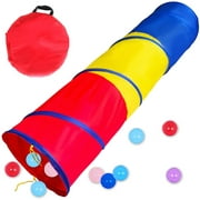 Play Tunnel for 3-6 Year Kids Red Yellow Blue Play Tent Games Tunnel Fun Toys for Girls Boys
