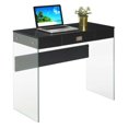 thumbnail image 3 of Convenience Concepts SoHo 1 Drawer Glass 36 inch Desk, Black/Glass, 3 of 5