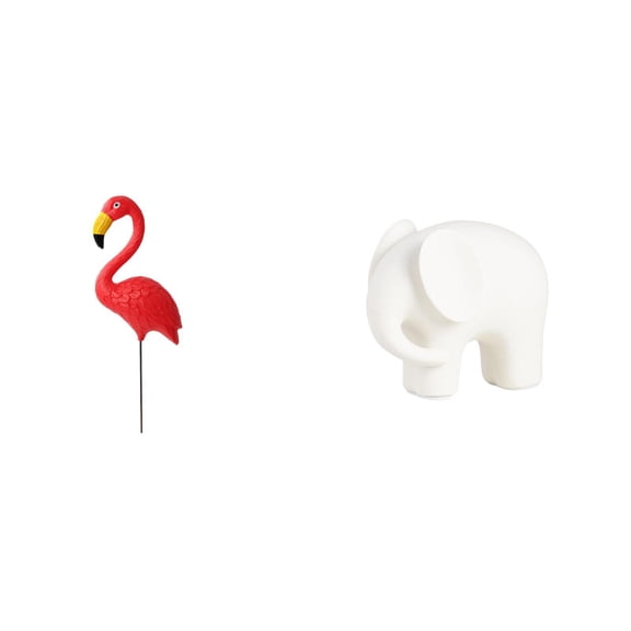 Flamingo Statue Figurine Garden Stake Elephant Sculpture Durable HDPE Ceramic for Living Room Office Tabletop