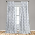 thumbnail image 5 of Ambesonne Ethnic Curtains, Persian Cultural Motif, Pair of 28"x84", Dark Blue White, 5 of 5