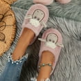 thumbnail image 6 of Bovxnpu Women's Warm Fuzzy Slippers Winter House Shoes, Women's Casual Winter Furry Strap Home Friendly Flat Slippers Comfy Soft Lightweight Indoor House Shoes, 6 of 8