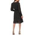 thumbnail image 3 of MODA NOVA Juniors Metallic Star Dress for V Neck Button Up Smocked Chiffon Dresses, 3 of 5