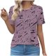 thumbnail image 1 of Tops Cortos para las Mujeres Cuello Redondo Impreso Sudadera Plisada Manga Corta, Tops de Baile para las Mujeres Primavera Verano, 1 of 4